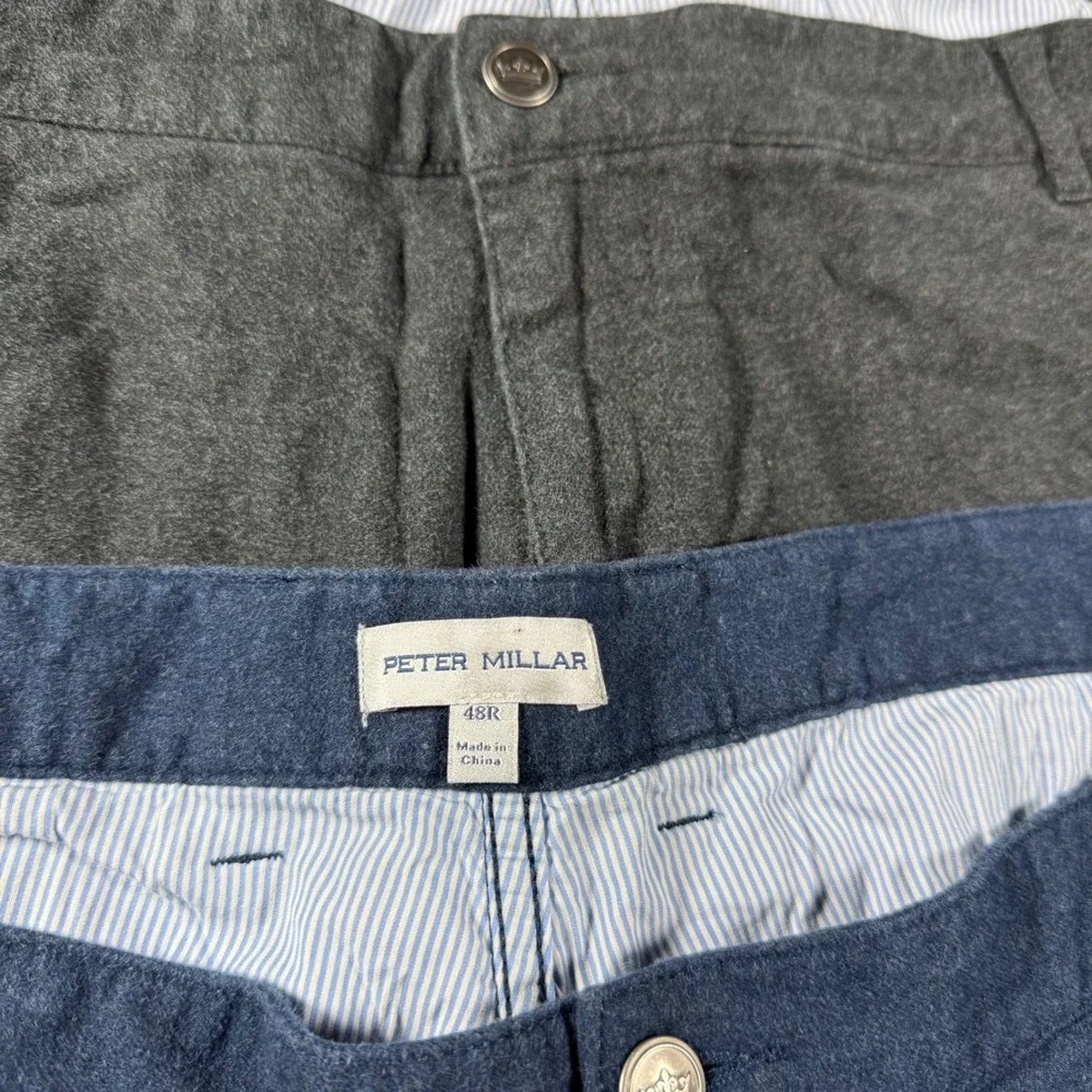 Lot of 3 Peter Millar Crown Mountainside Flannel 5 Pocket Pants Mens 48Rx28